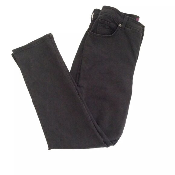 Gloria Vanderbilt Black High Rise Straight Leg Stretch Jeans Sz 12 - Picture 1 of 9